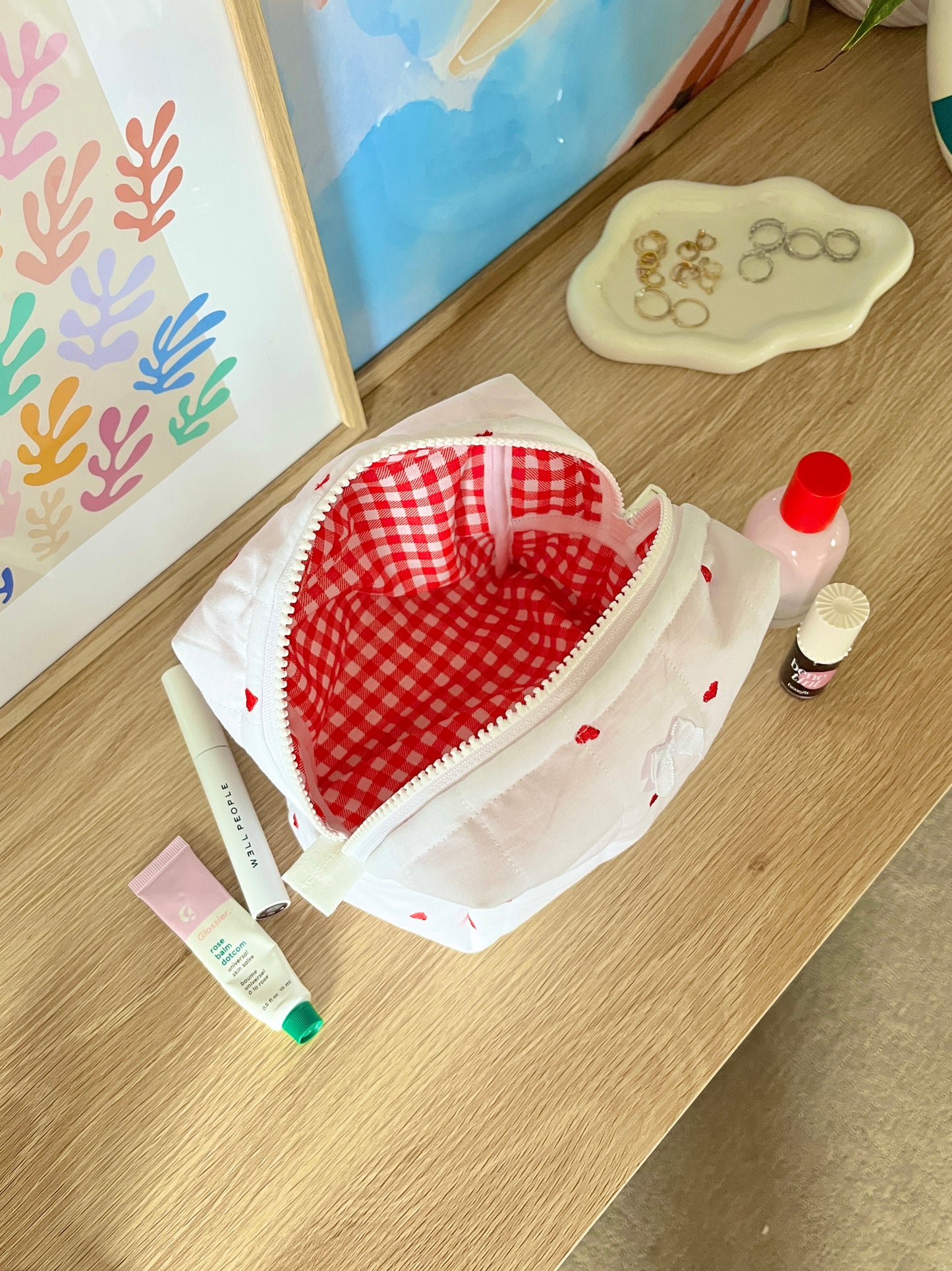 The Red Heart Makeup Bag