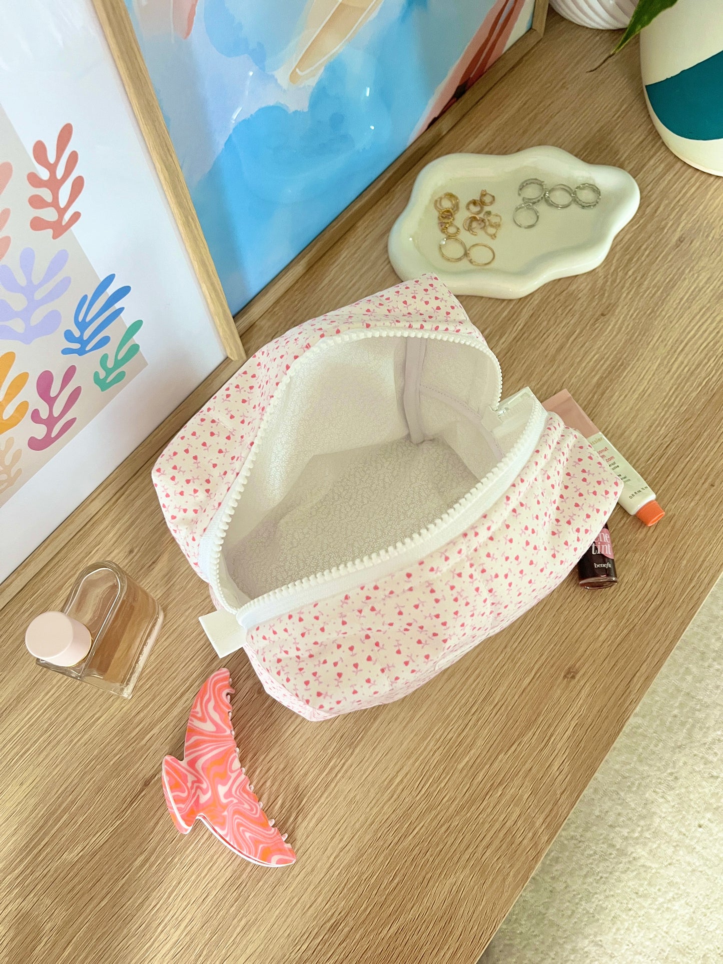 The Mini Pink Hearts Makeup Bag