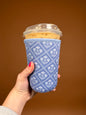 Blue Floral Medium Cup Coozie *limited-edition*