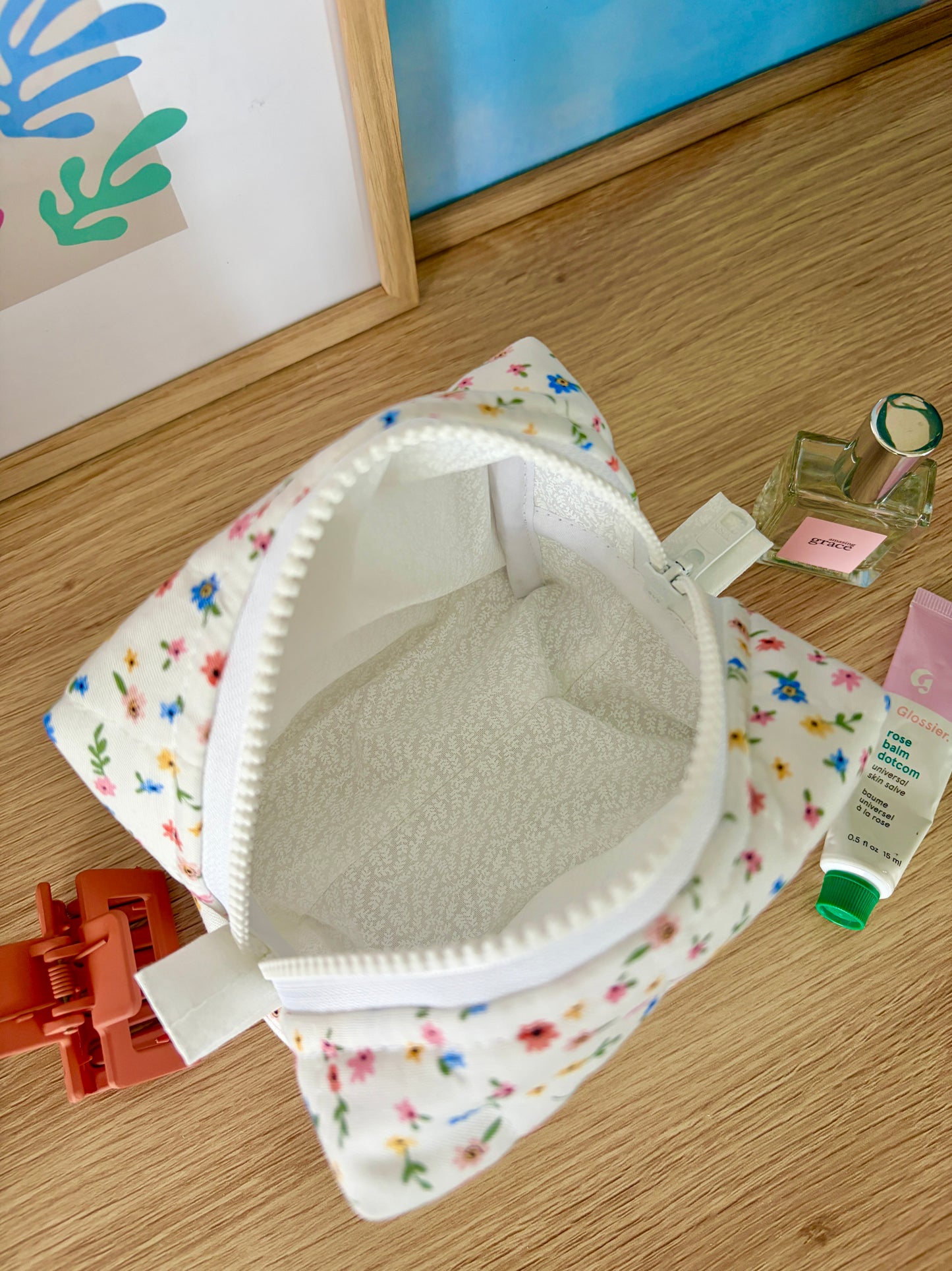 Mini Colorful Flowers Mini Makeup Bag