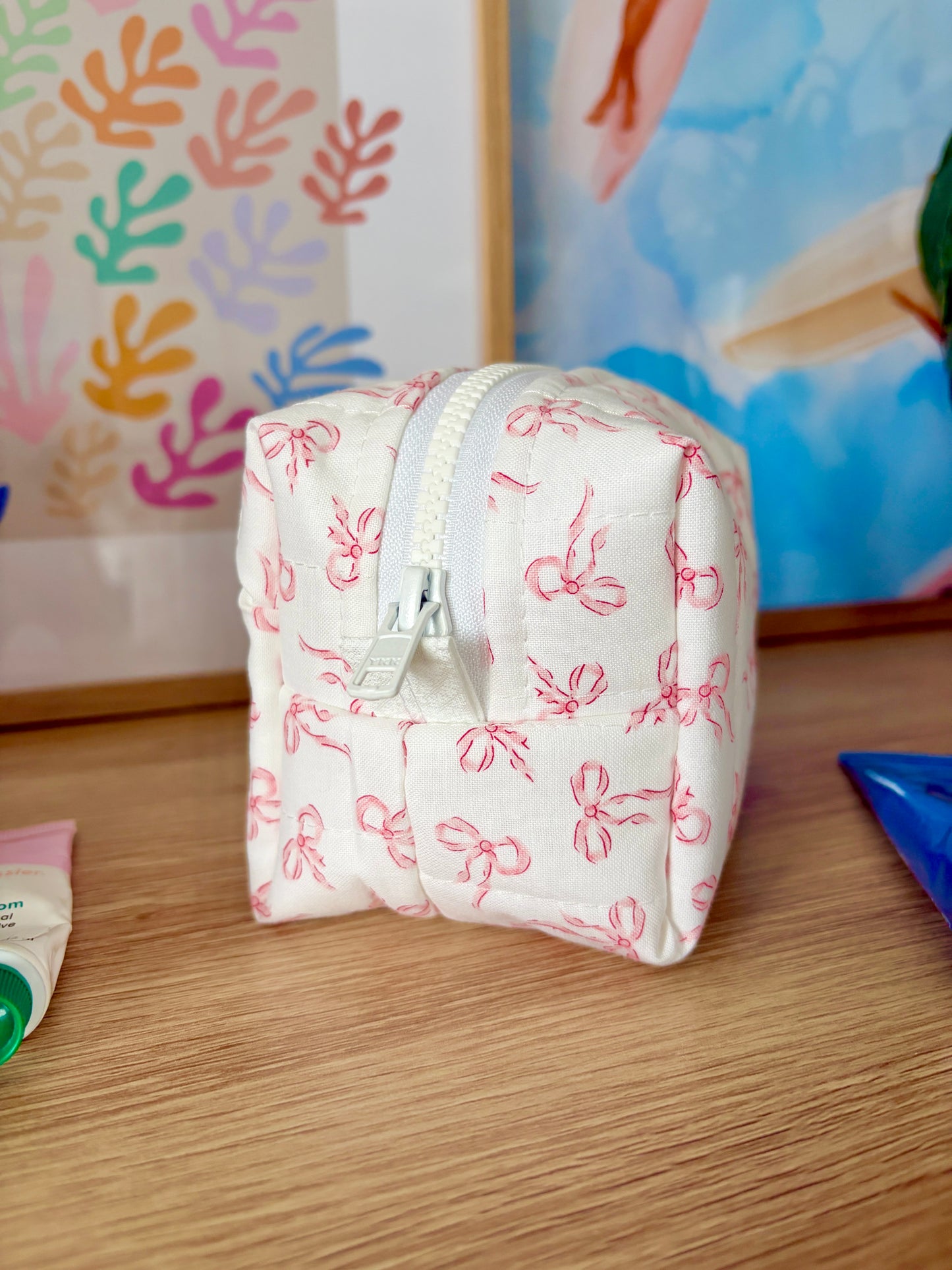 Mini Pink Bows Mini Makeup Bag
