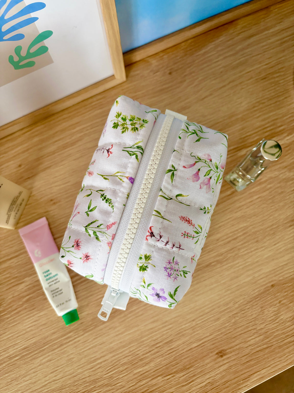 Purple Wildflower Mini Makeup Bag