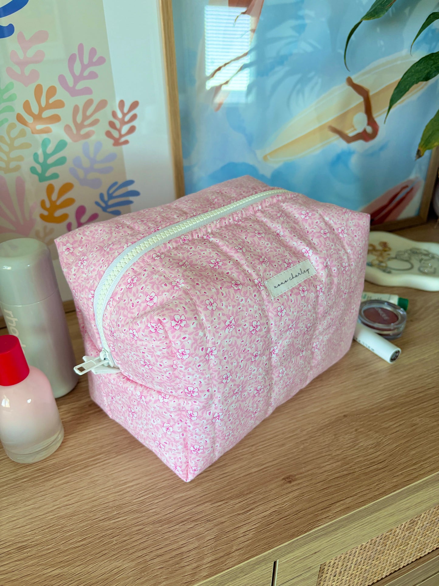 Pink Hawaiian Large Makeup Bag