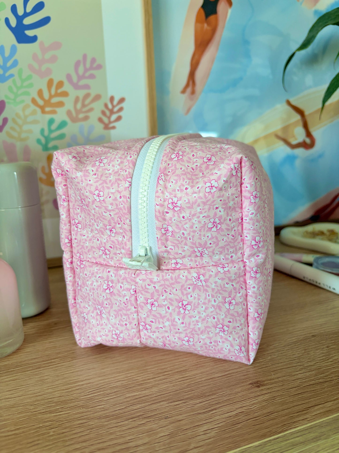 Pink Hawaiian Large Makeup Bag
