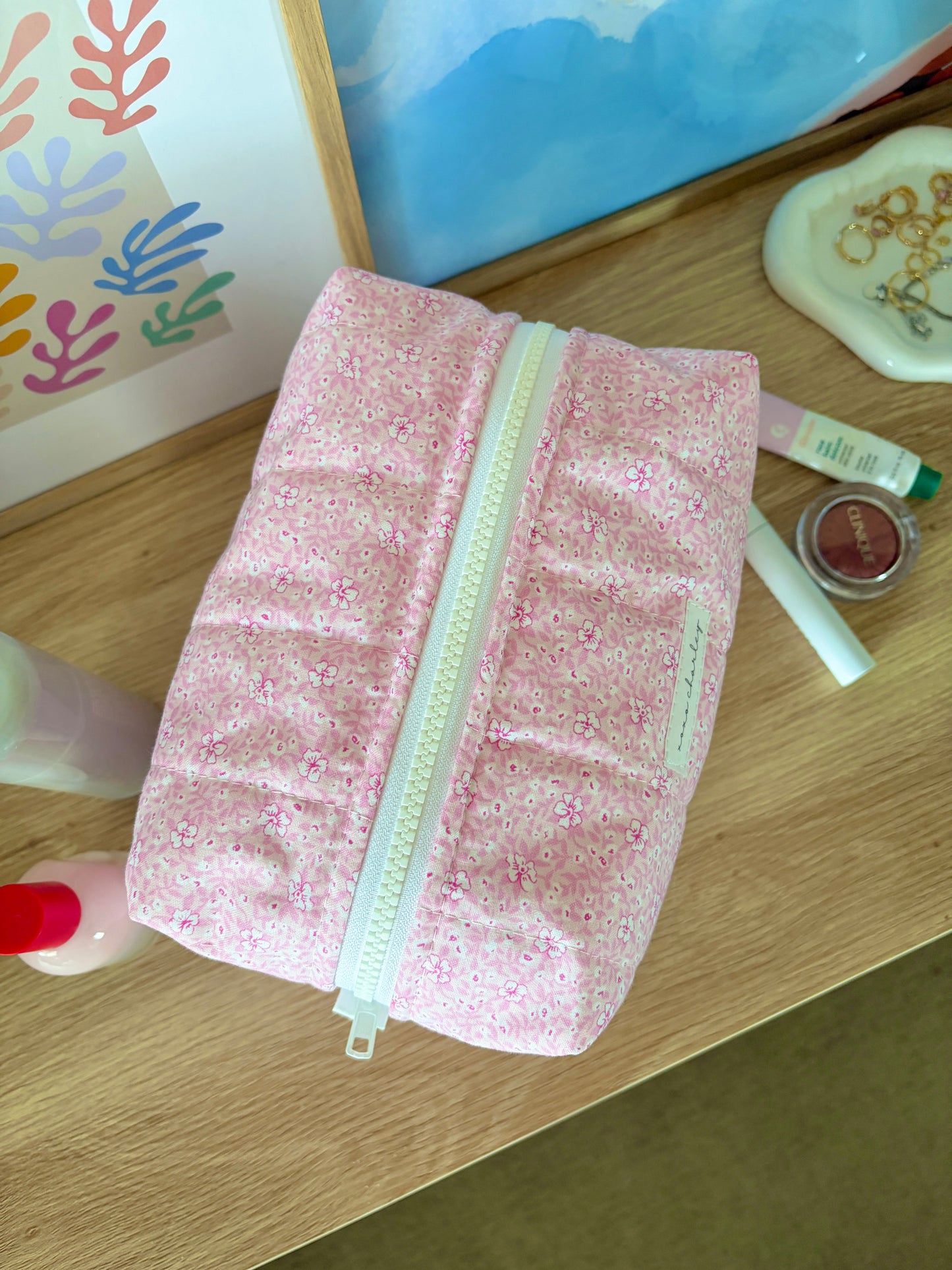 Pink Hawaiian Large Makeup Bag