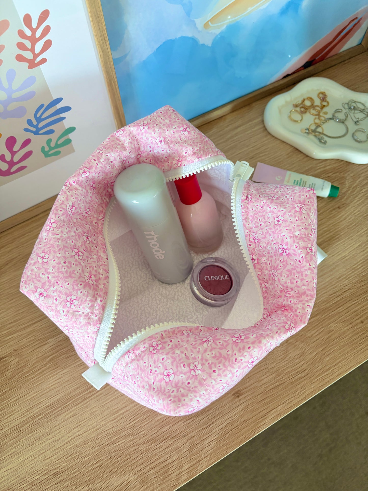 Pink Hawaiian Large Makeup Bag