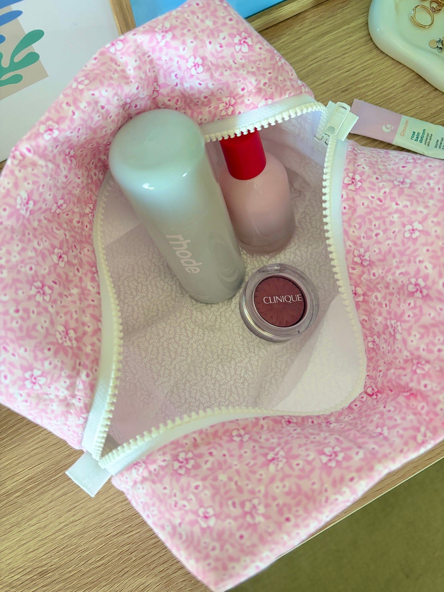 Pink Hawaiian Large Makeup Bag