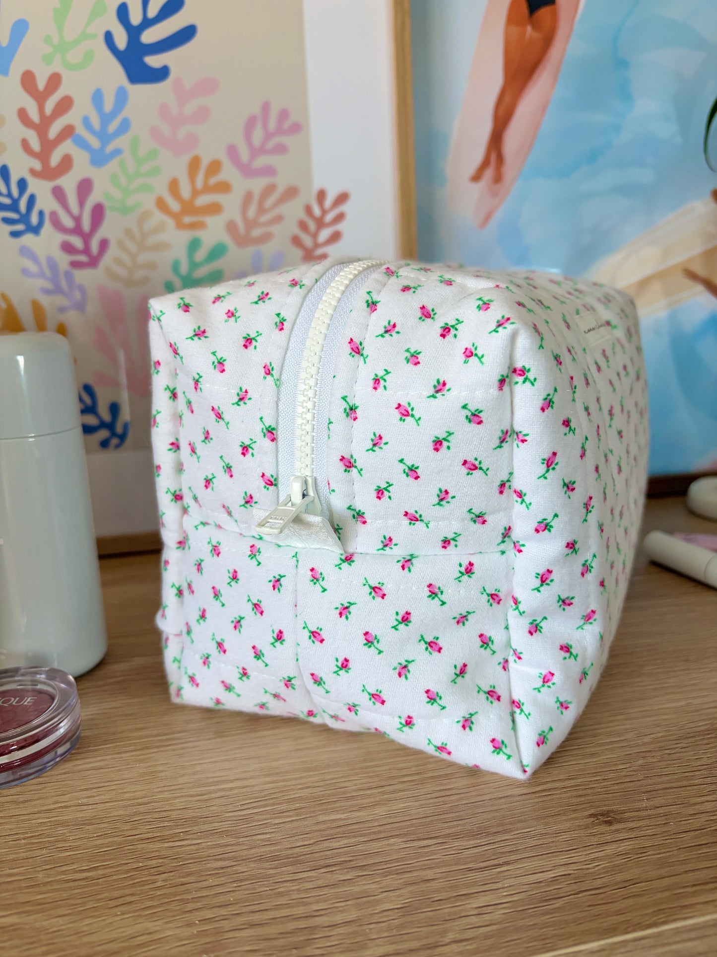 Mini Roses Large Makeup Bag