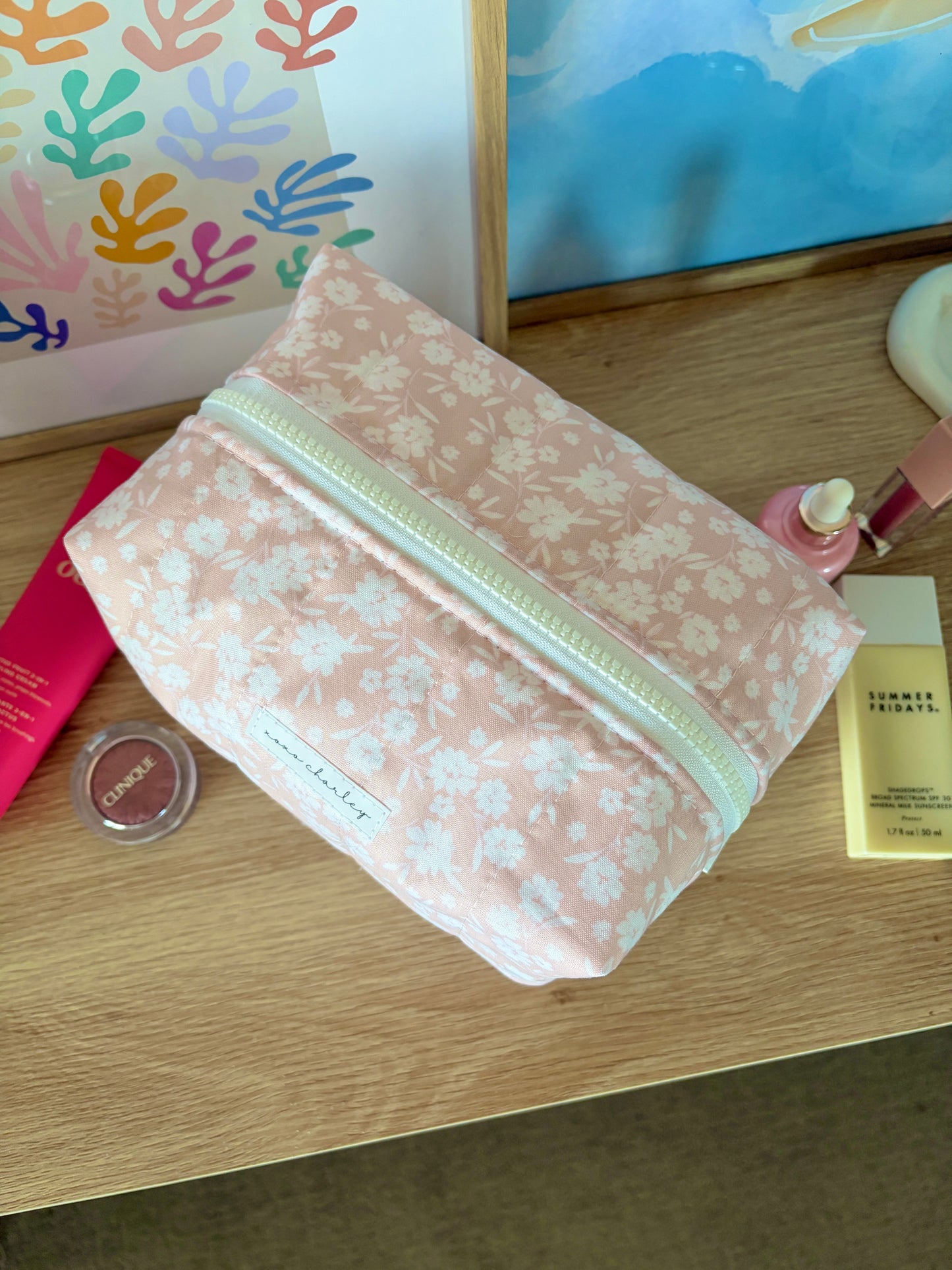 Floral Ballerina Large Makeup Bag