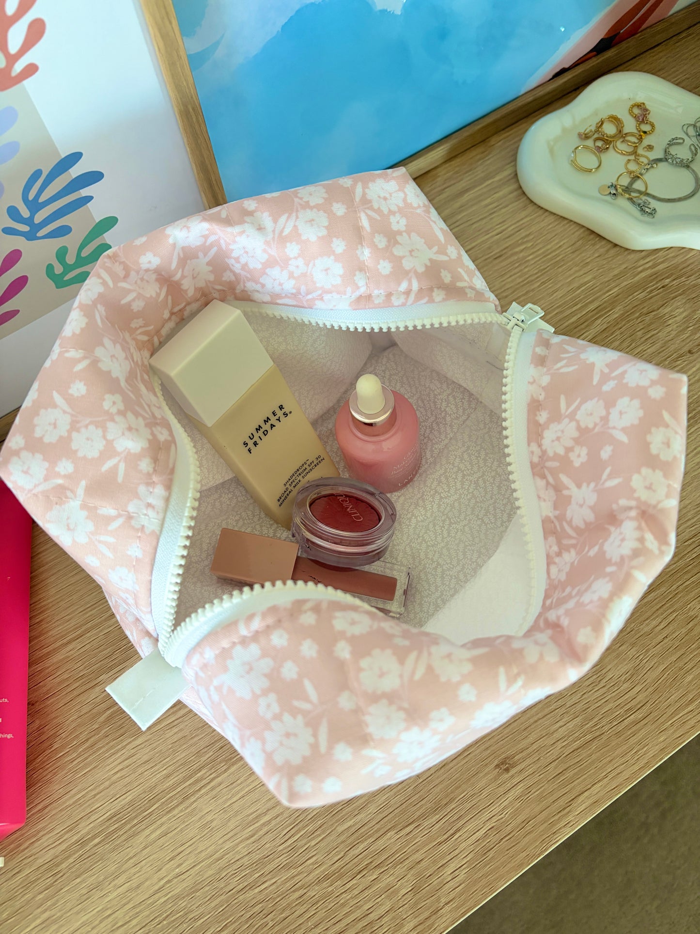 Floral Ballerina Large Makeup Bag