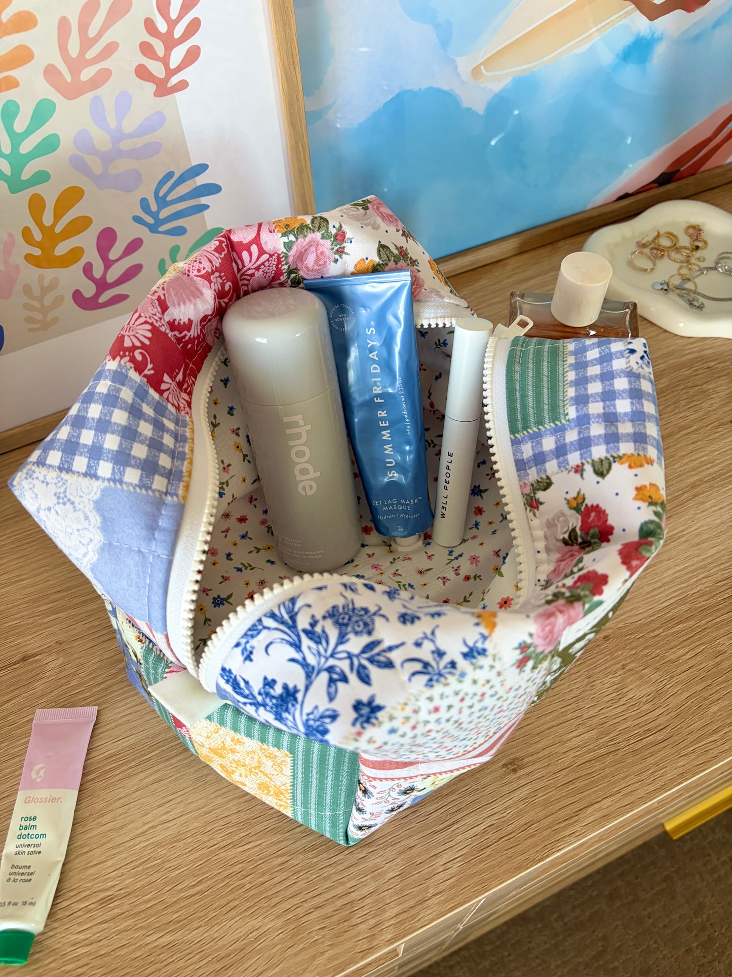 Colorful Picnic Large Makeup Bag