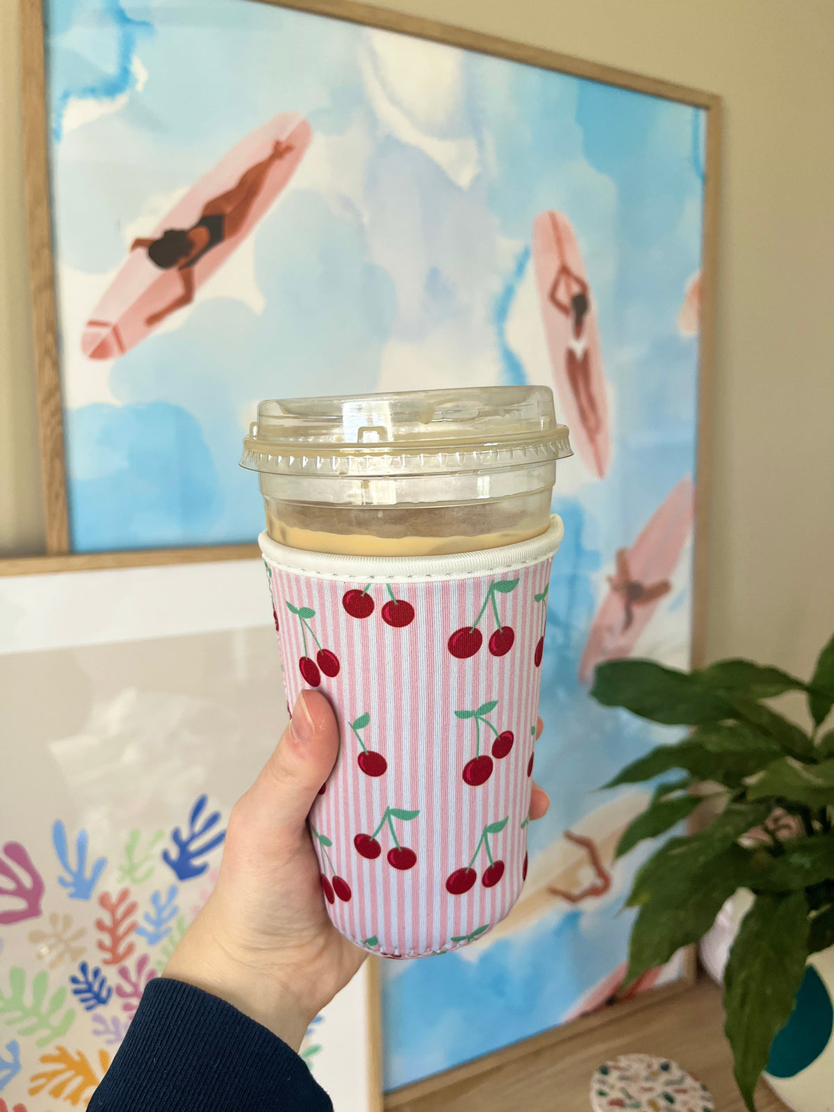 Medium Pink Cherry Cup Sleeve