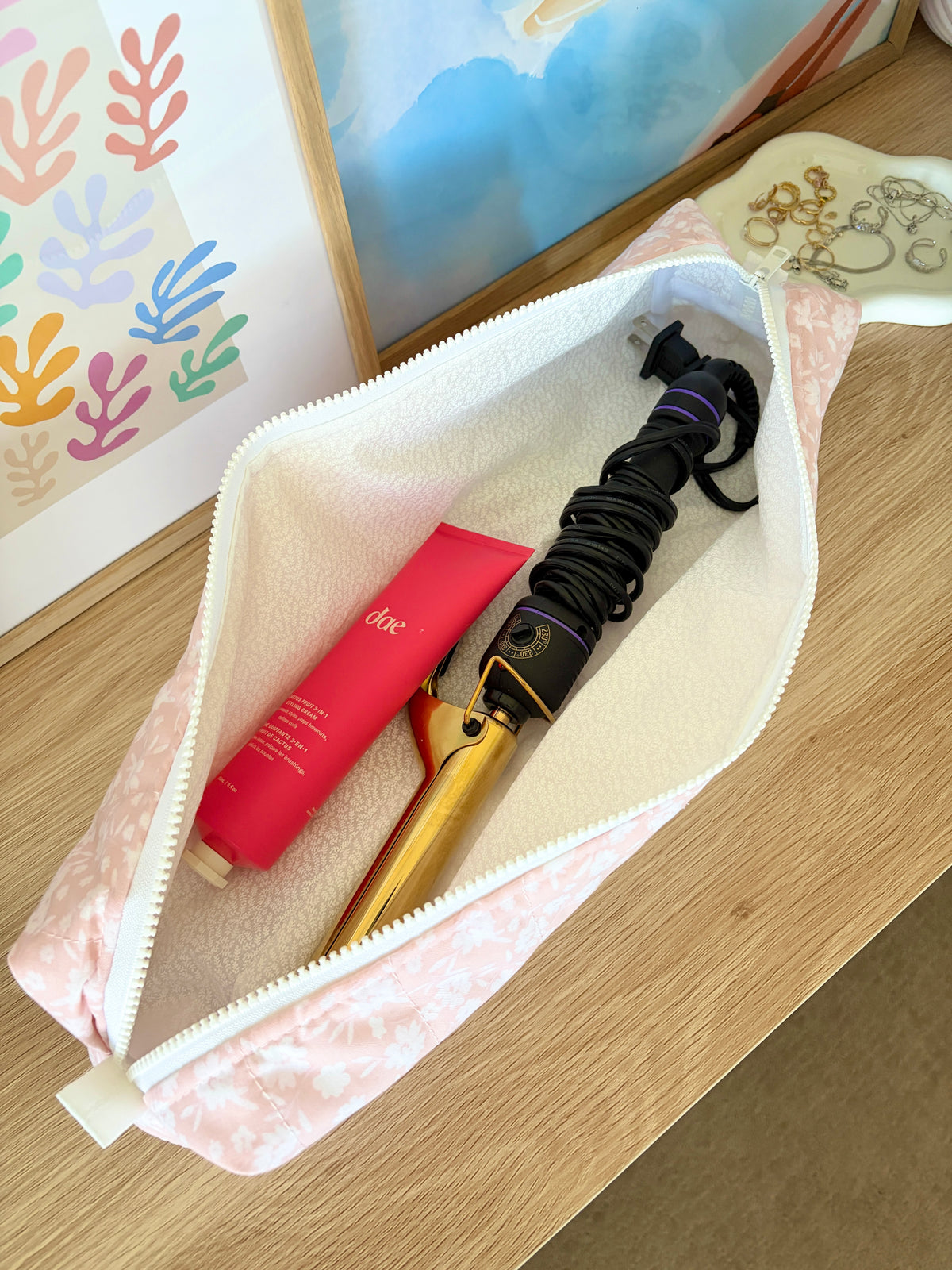 Floral Ballerina Medium Hair Tools Bag