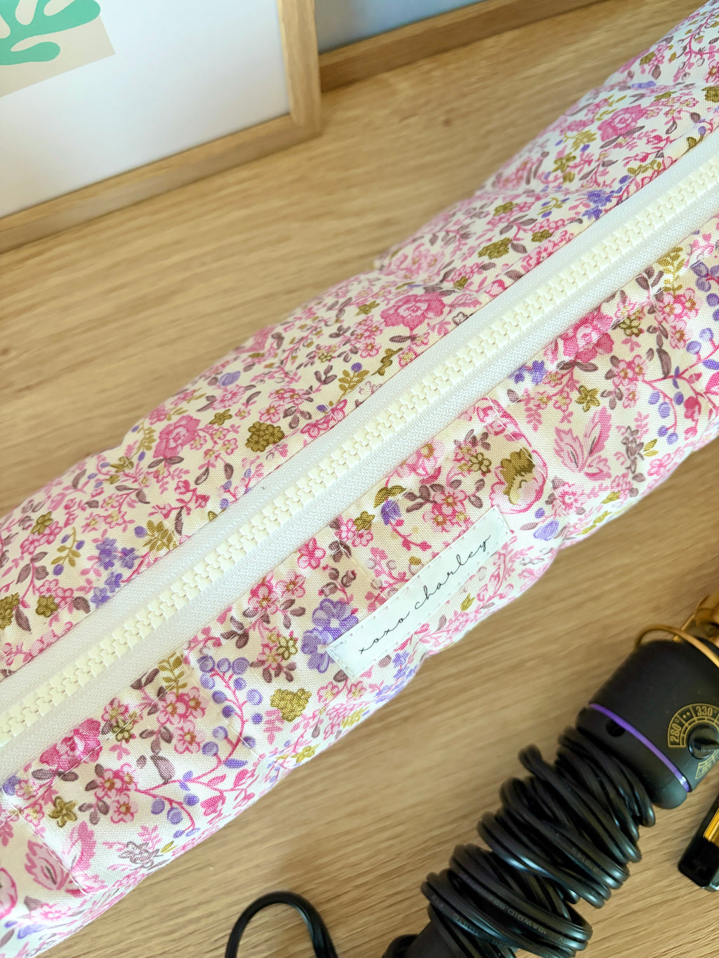 Ditsy Picnic Pink Medium Hair Tools Bag