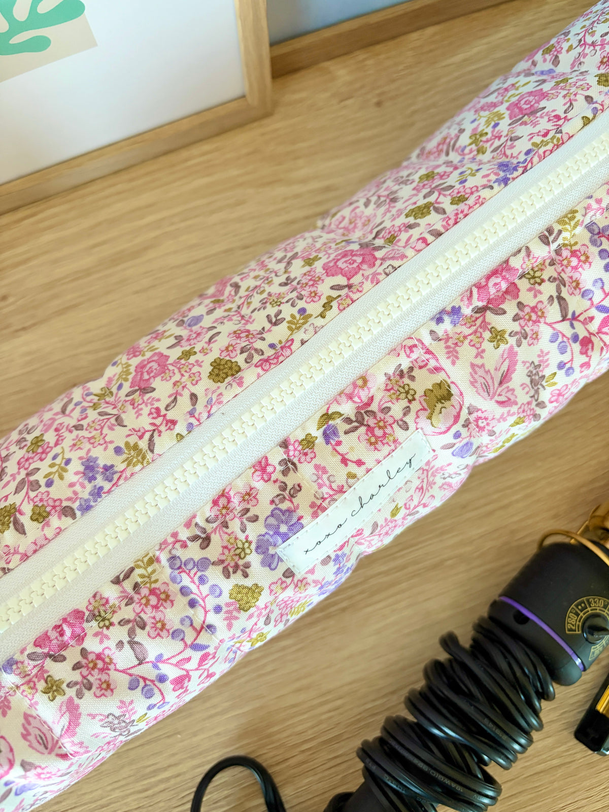 Ditsy Picnic Pink Medium Hair Tools Bag