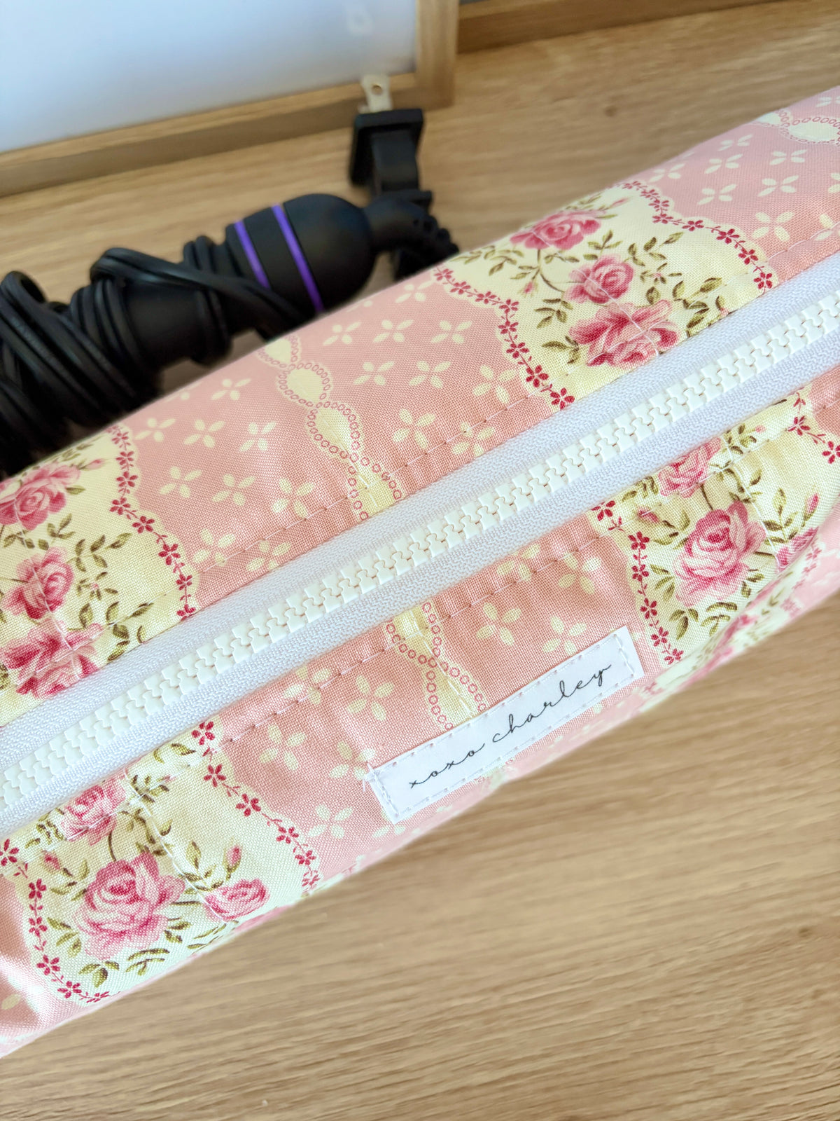 Pink & Yellow Floral Medium Hair Tools Bag