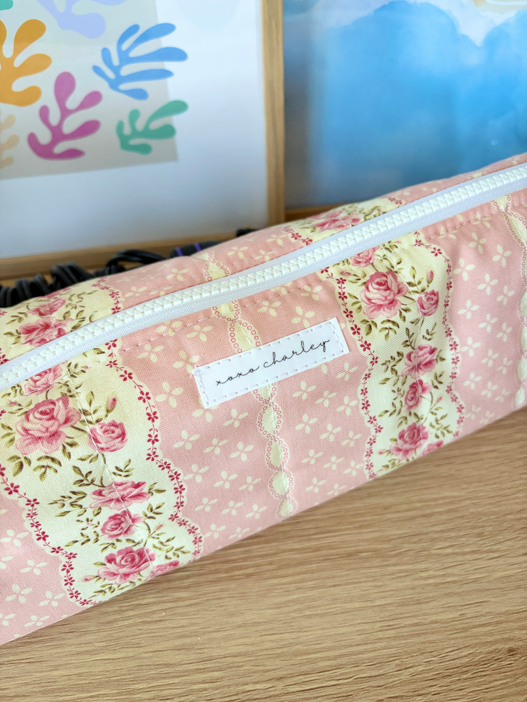 Pink & Yellow Floral Medium Hair Tools Bag
