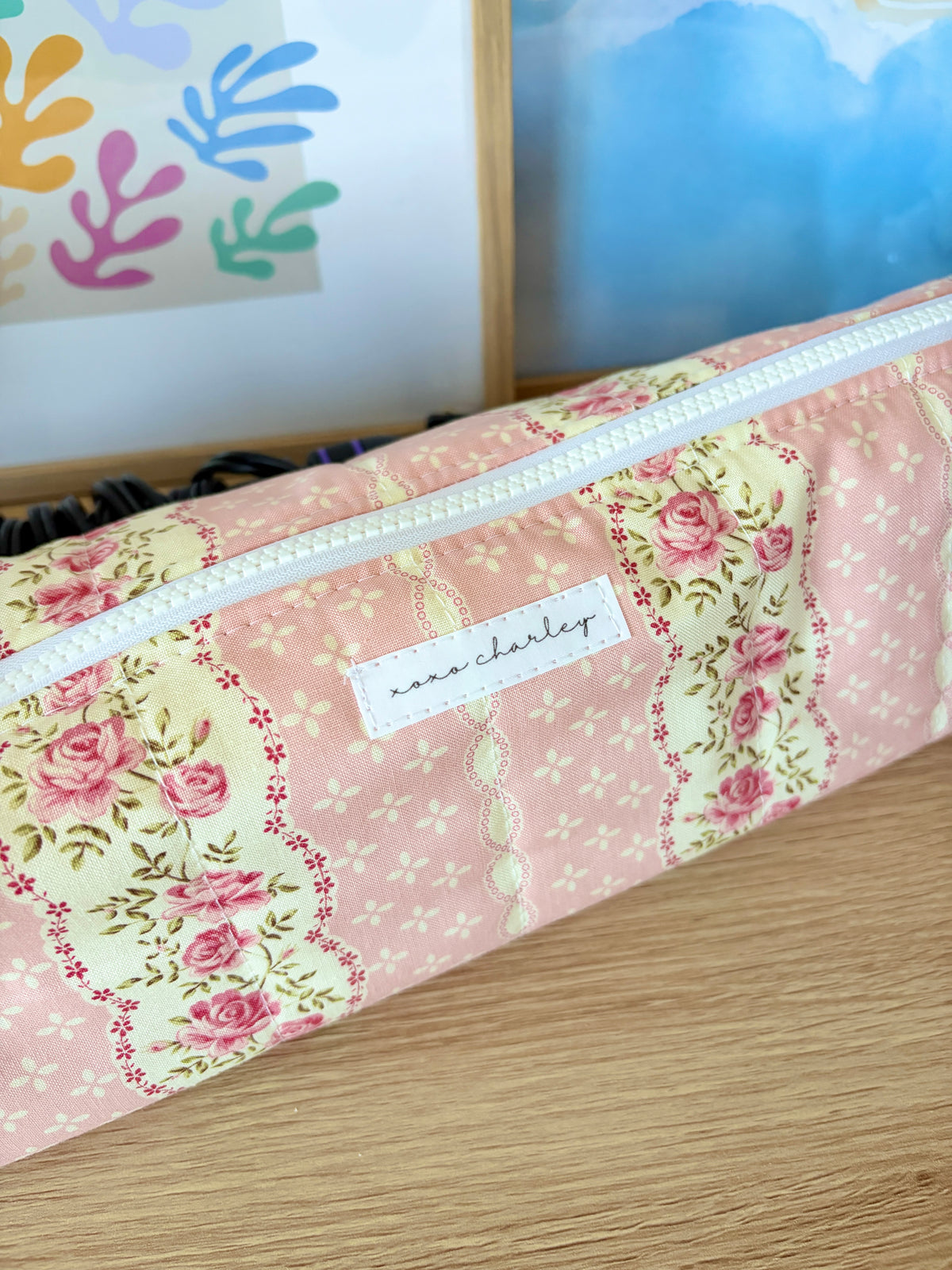 Pink & Yellow Floral Medium Hair Tools Bag