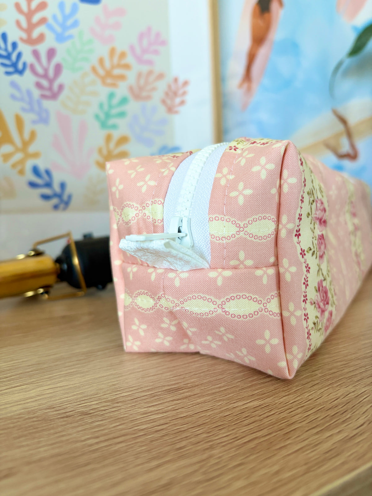 Pink & Yellow Floral Medium Hair Tools Bag
