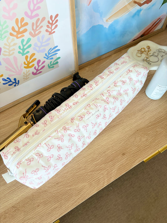 Mini Pink Bows Medium Hair Tools Bag