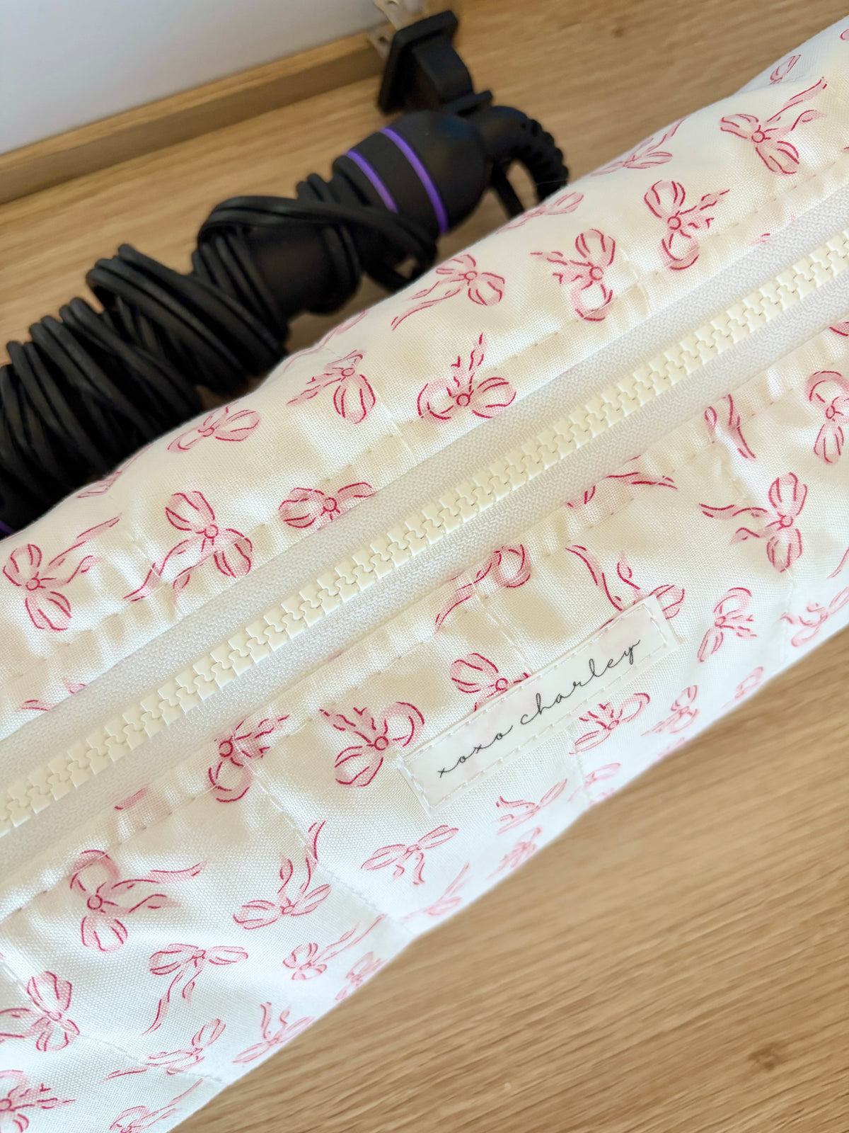 Mini Pink Bows Medium Hair Tools Bag