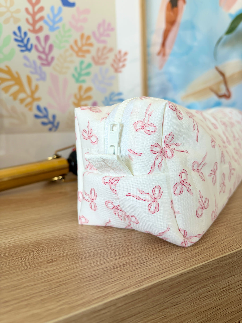 Mini Pink Bows Medium Hair Tools Bag