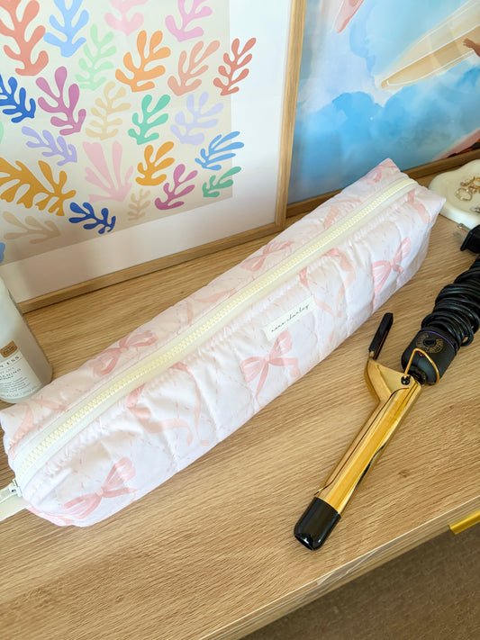 Large Pink Bow Medium Hair Tools Bag
