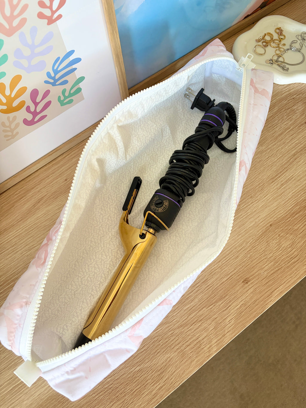Large Pink Bow Medium Hair Tools Bag
