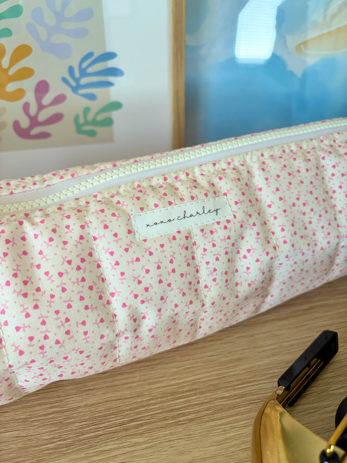 Tiny Pink Hearts Medium Hair Tools Bag