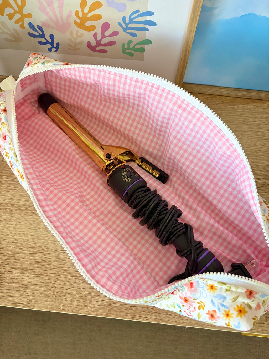 Bright Floral Medium Hair Tools Bag
