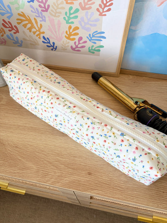 Mini Colorful Flowers Medium Hair Tools Bag