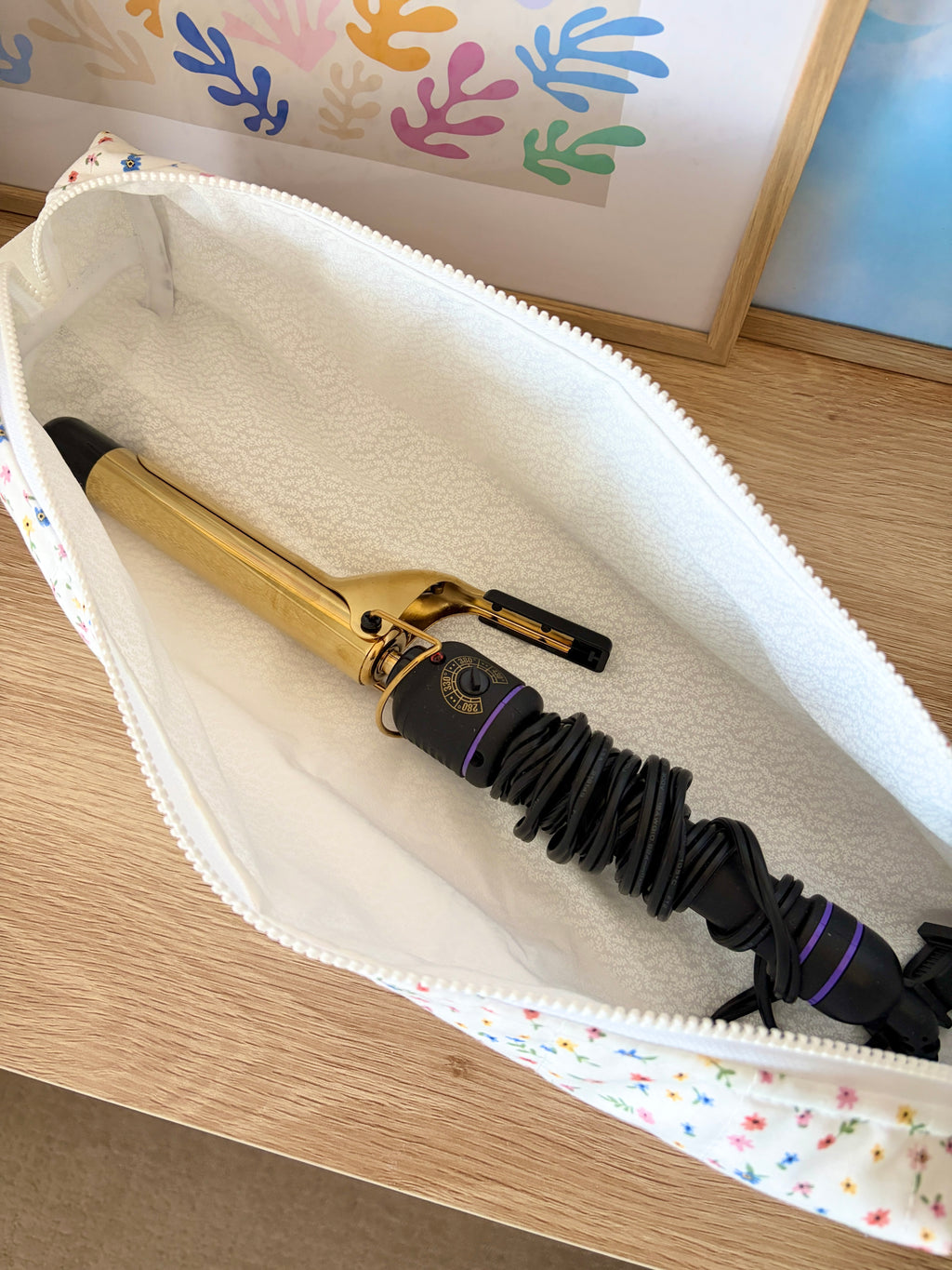 Mini Colorful Flowers Medium Hair Tools Bag