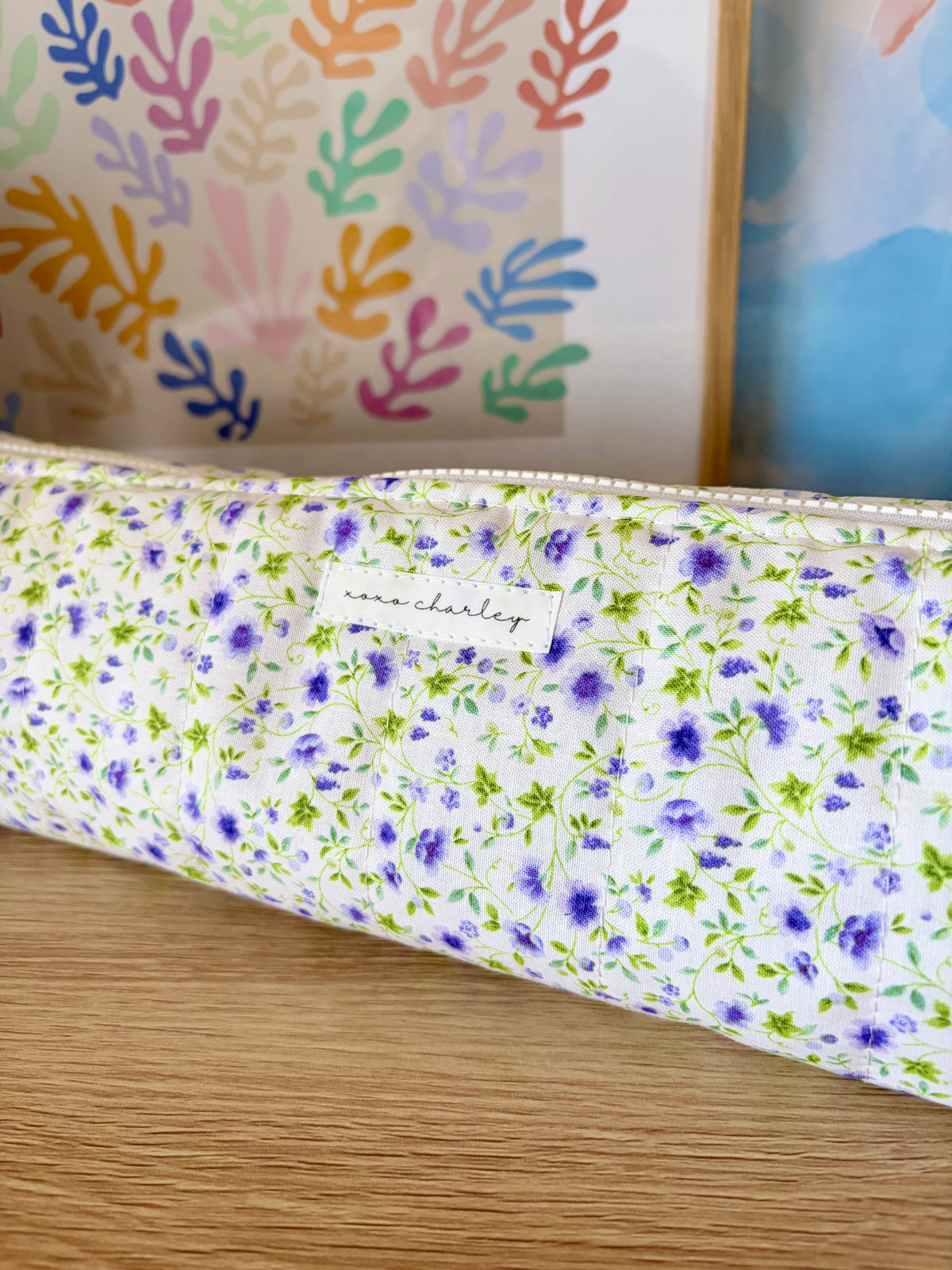 Purple Floral Medium Hair Tools Bag