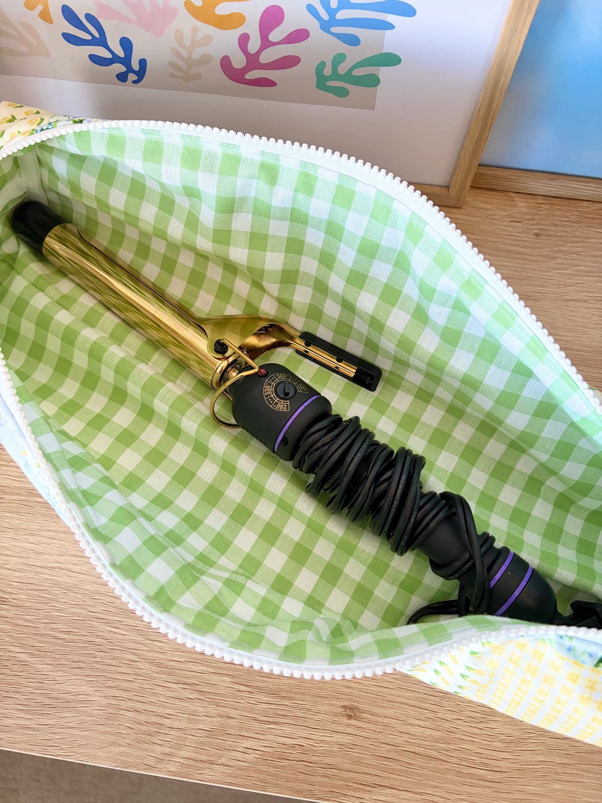 Green Patchwork Medium Hair Tools Bag