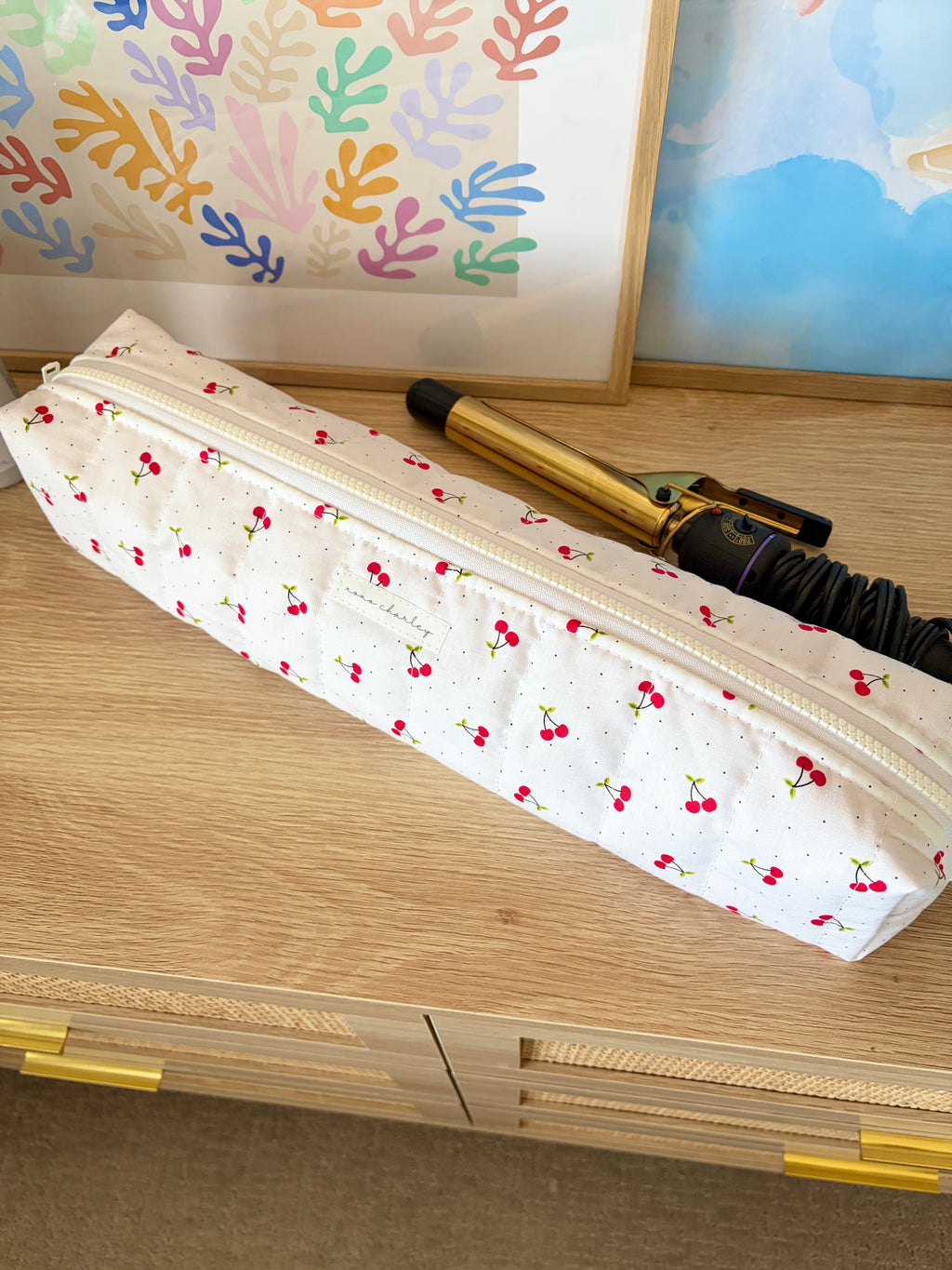 Cherry Red Medium Hair Tools Bag