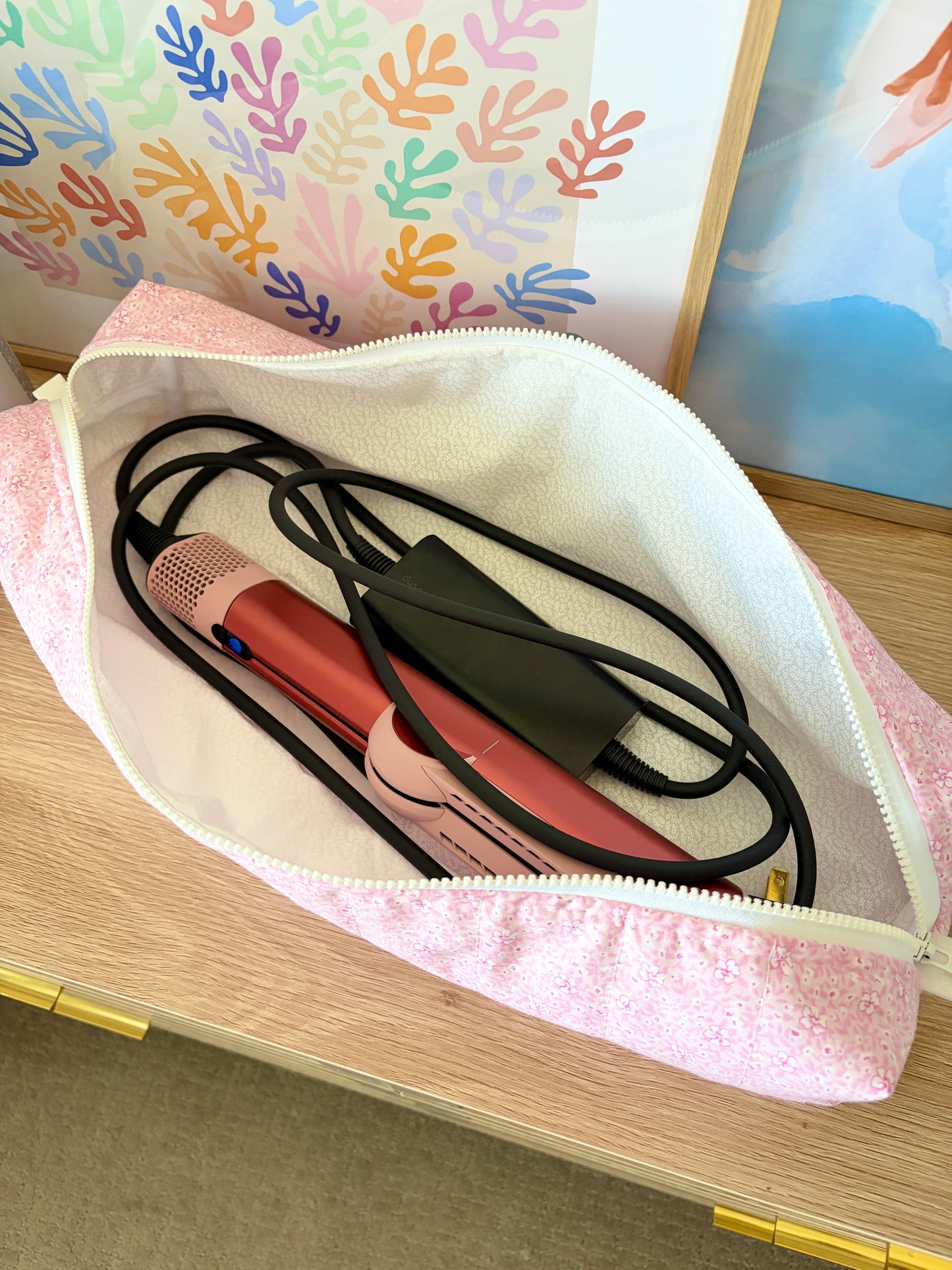 Pink Hawaiian Large Hair Tools Bag