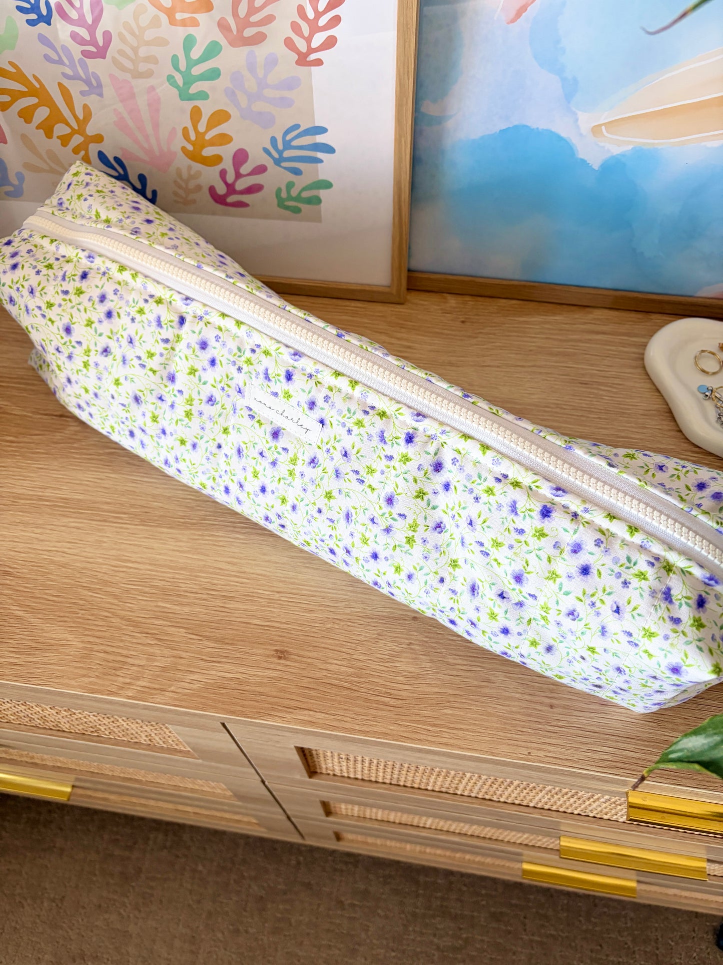 Purple Floral Large Hair Tools Bag