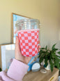Small Orange Checkered Cup Coozie