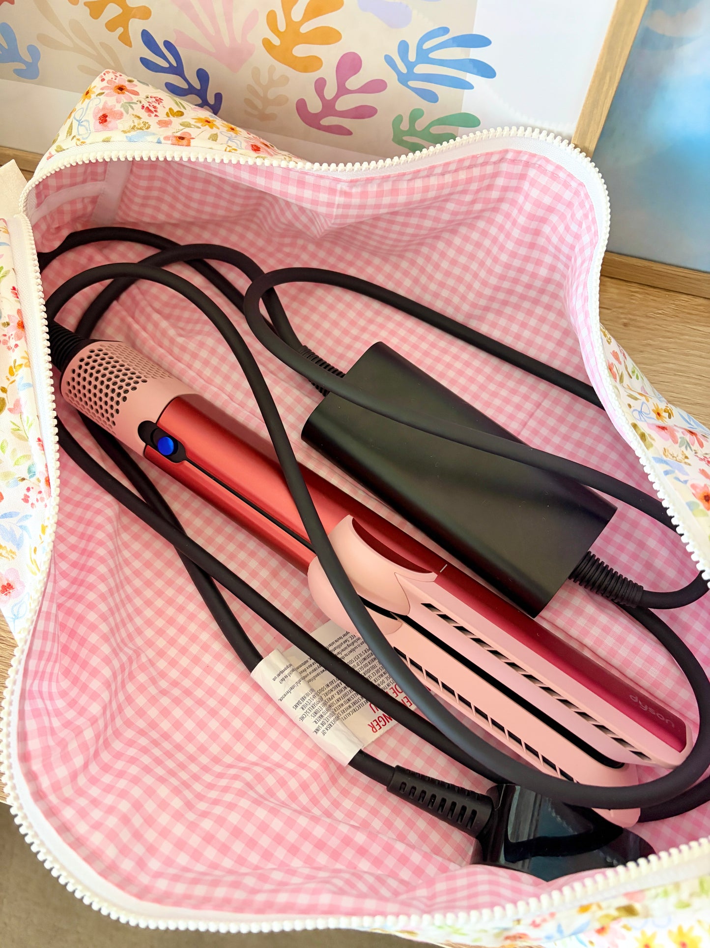 Bright Floral Large Hair Tools Bag