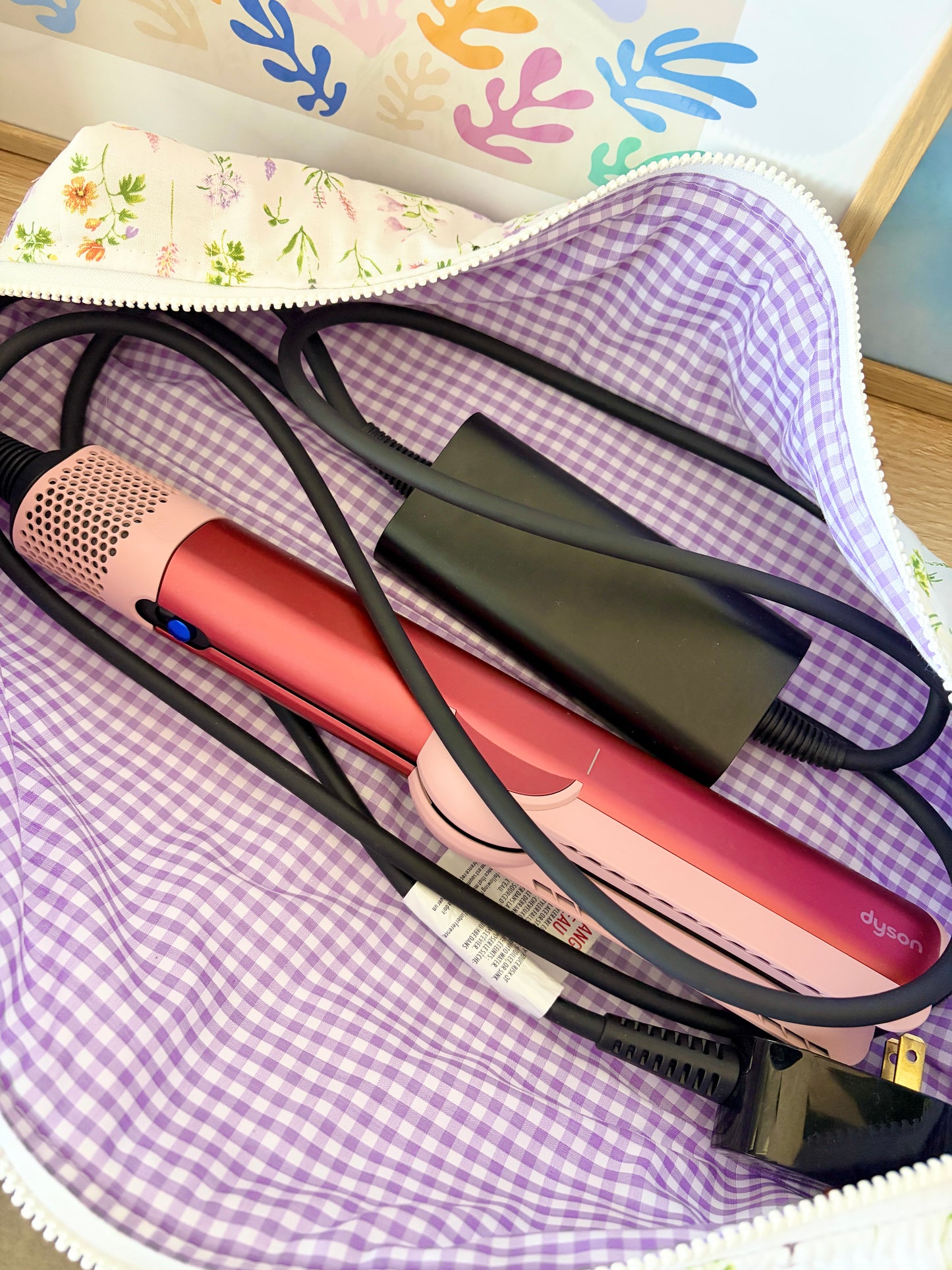 Purple Wildflower Large Hair Tools Bag