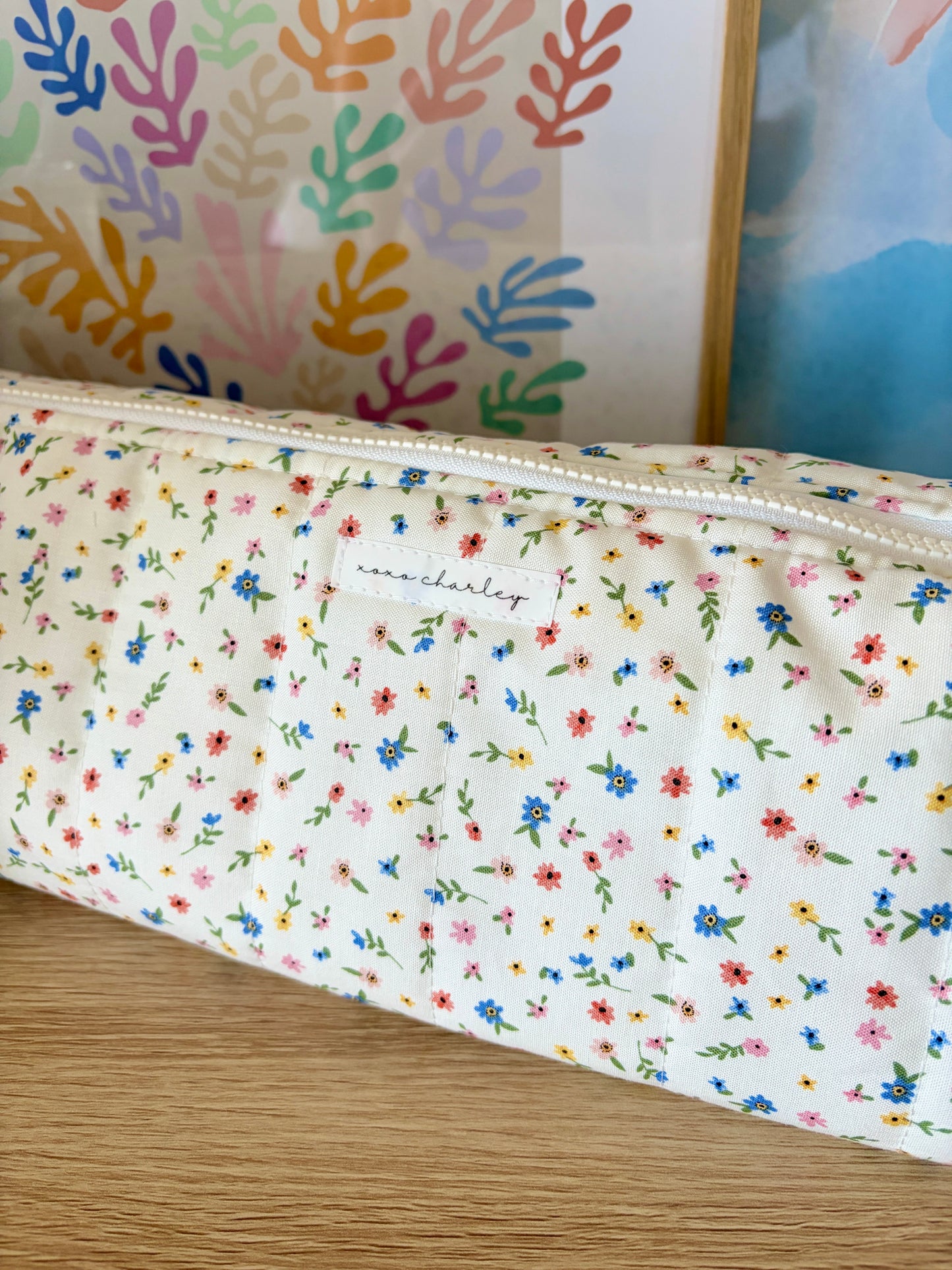 Mini Colorful Flowers Large Hair Tools Bag
