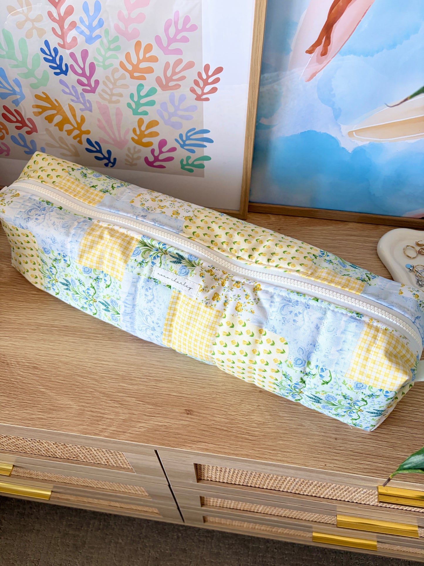 Green Patchwork Large Hair Tools Bag
