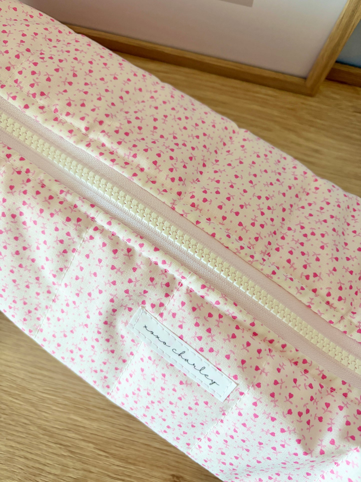 Tiny Pink Hearts Large Hair Tools Bag