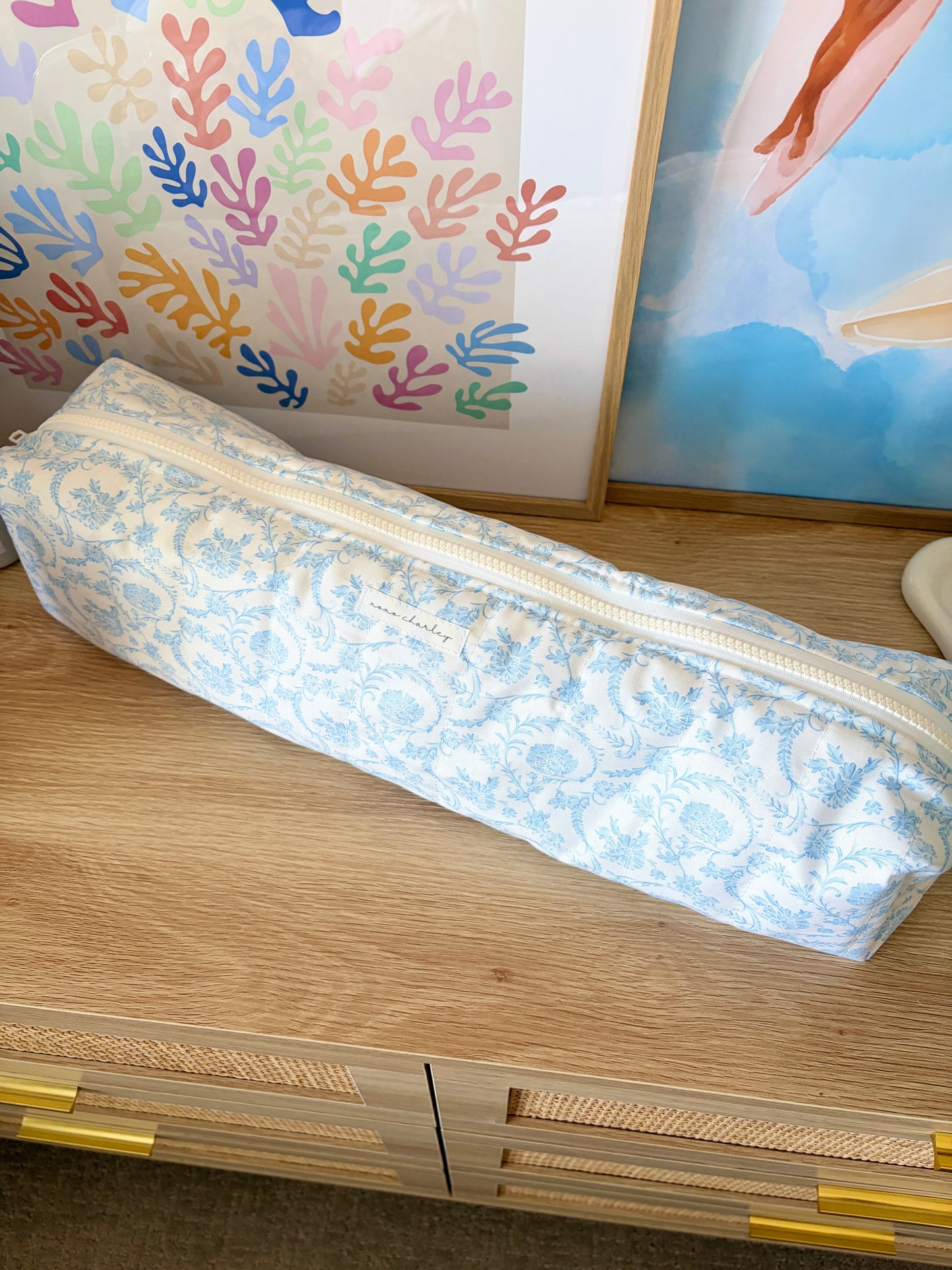 Vintage Blue Large Hair Tools Bag
