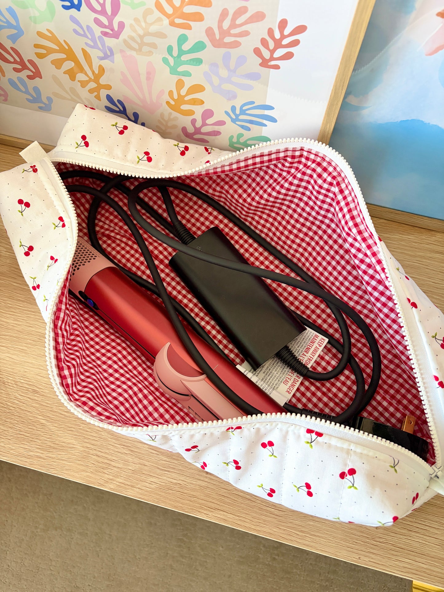 Cherry Red Large Hair Tools Bag