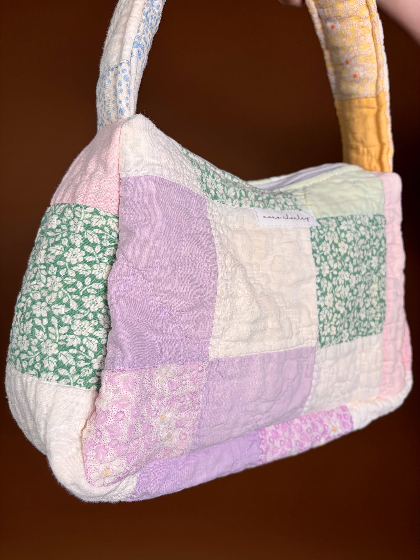 Purple & Green Upcycled Shoulder Bag *limited-edition*