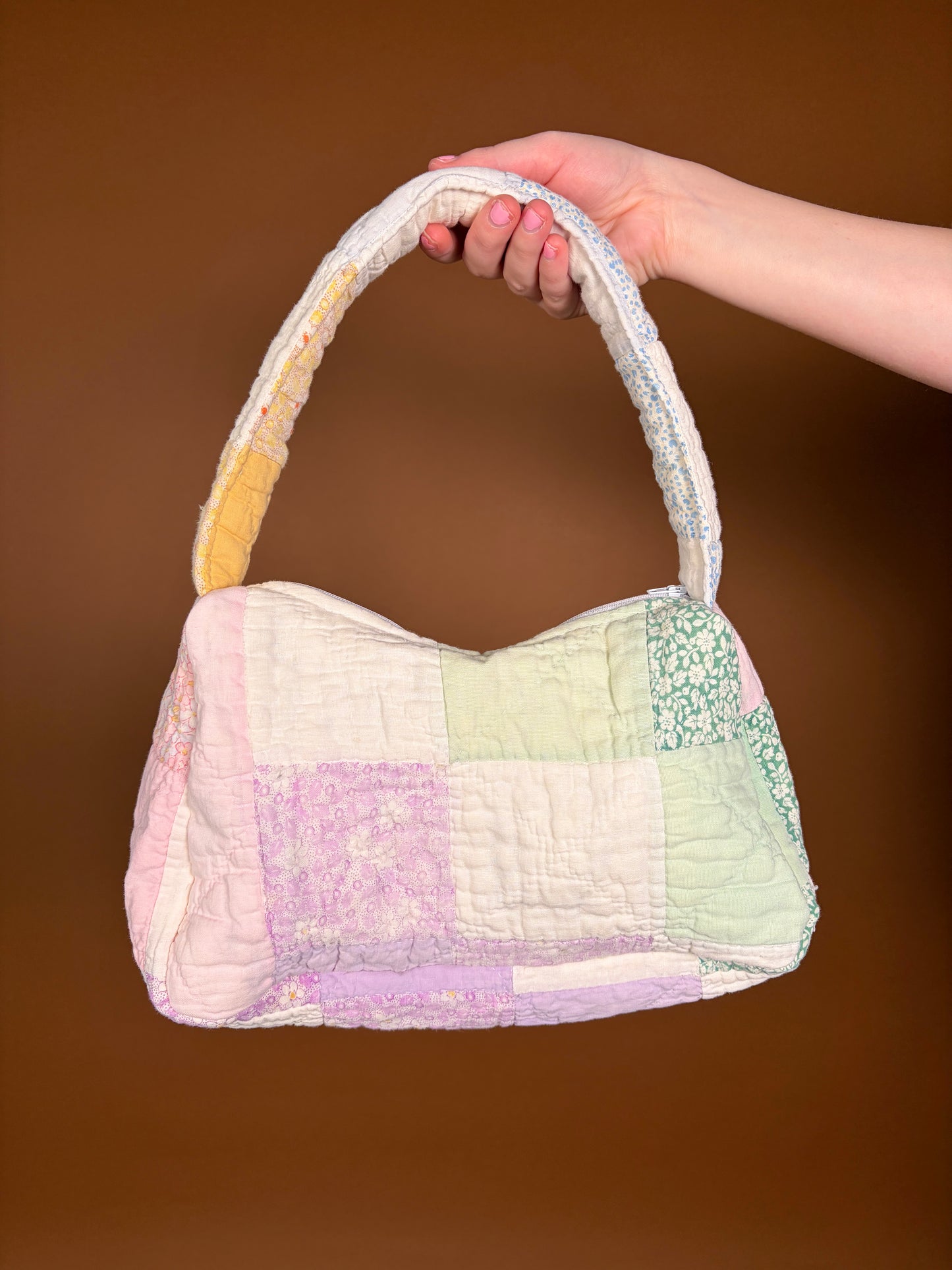 Purple & Green Upcycled Shoulder Bag *limited-edition*