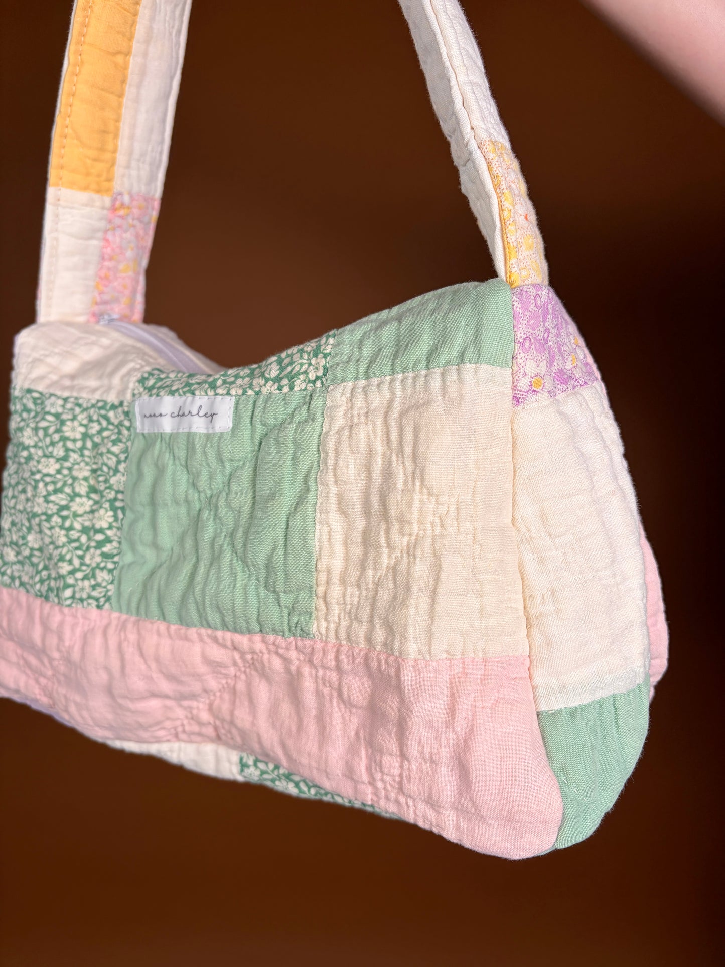 Purple & Ivory Upcycled Shoulder Bag *limited-edition*