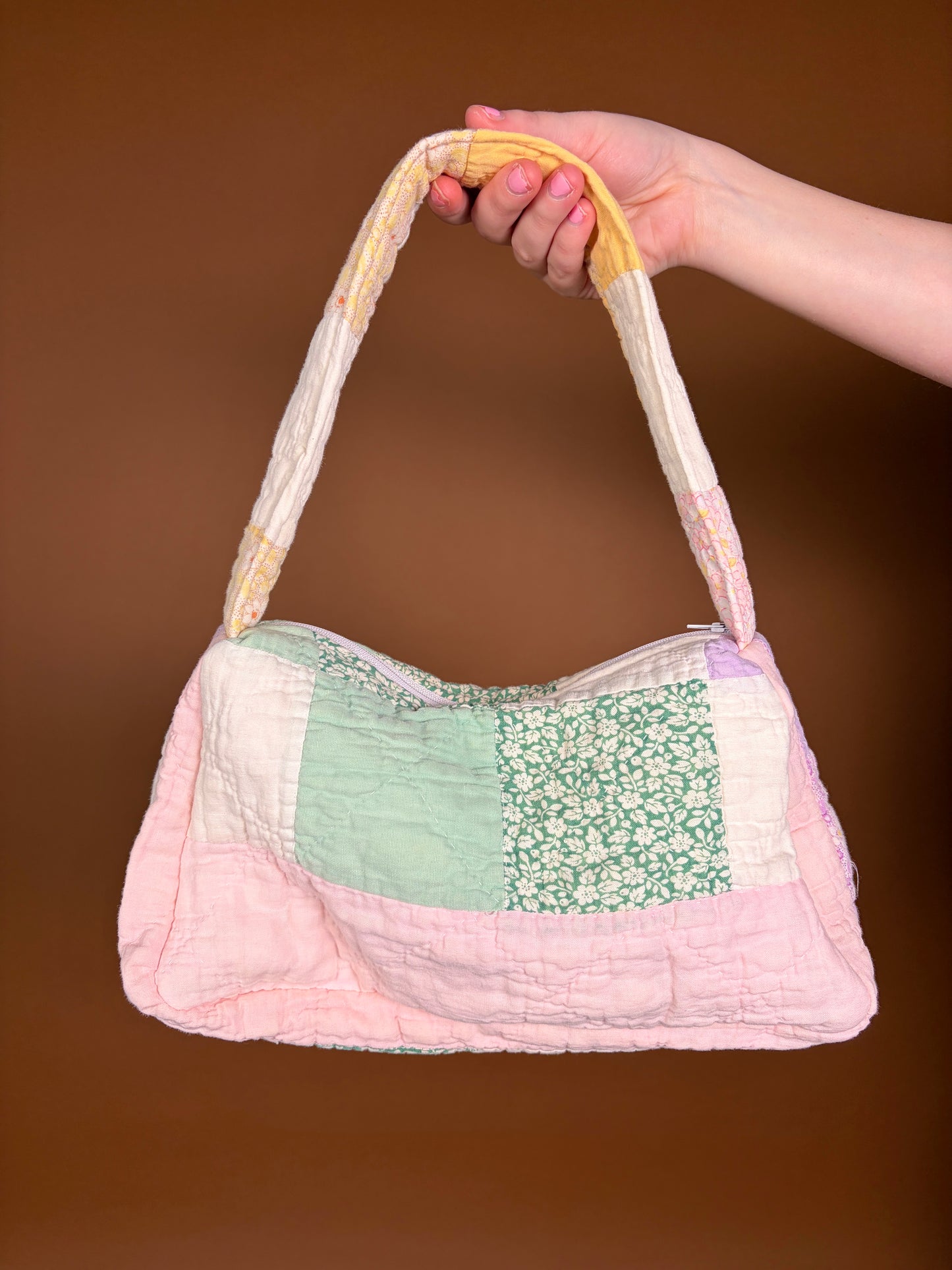 Purple & Ivory Upcycled Shoulder Bag *limited-edition*