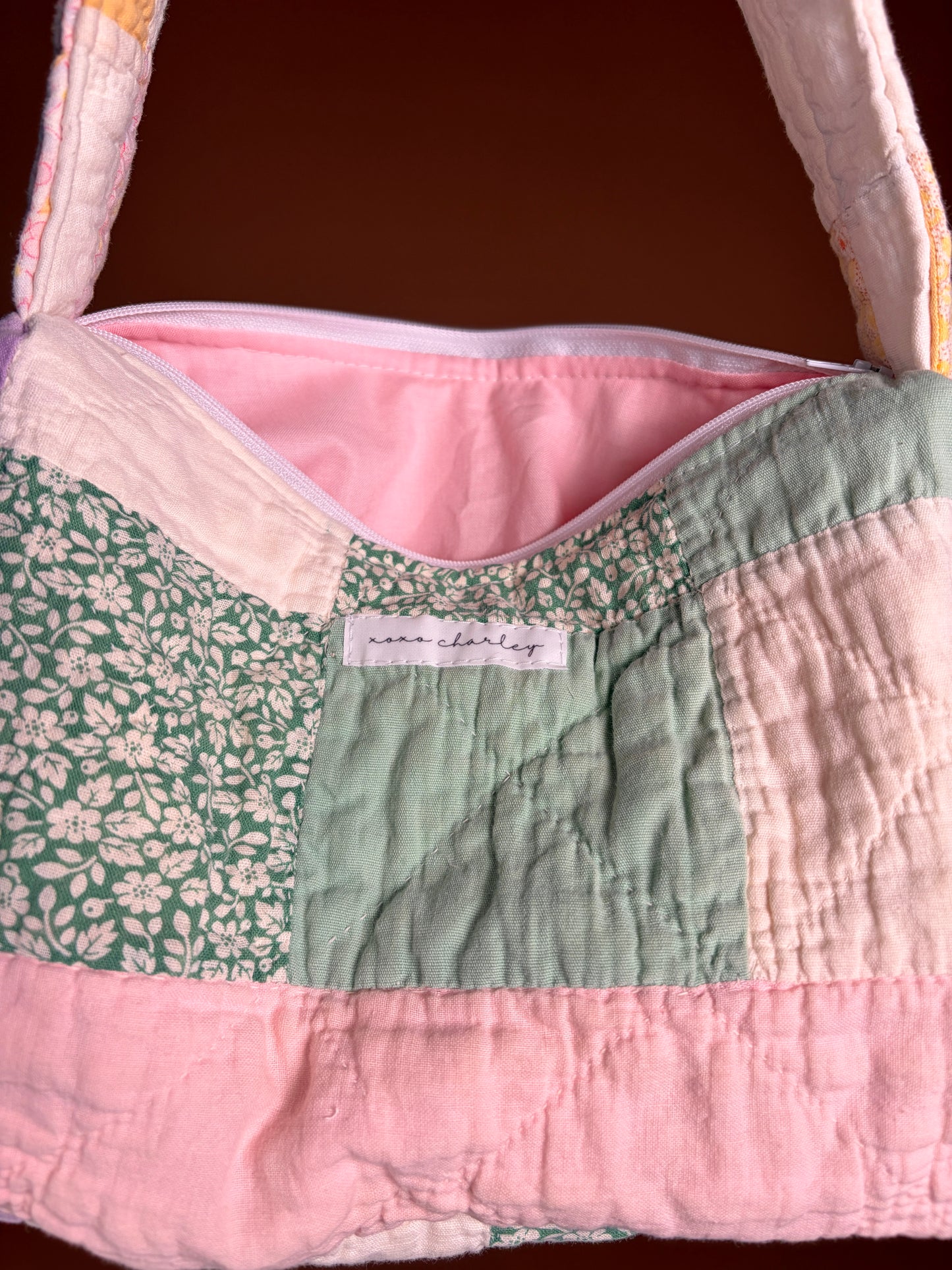 Purple & Ivory Upcycled Shoulder Bag *limited-edition*